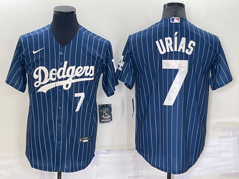 Men's Los Angeles Dodgers #7 Julio Urias Navy Cool Base Stitched Baseball Jersey Men's Los Angeles Dodgers #7 Julio Urias Navy Cool Base Stitched Baseball Jersey